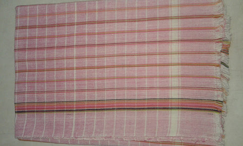 Khadi Towel With Maroon Stripes